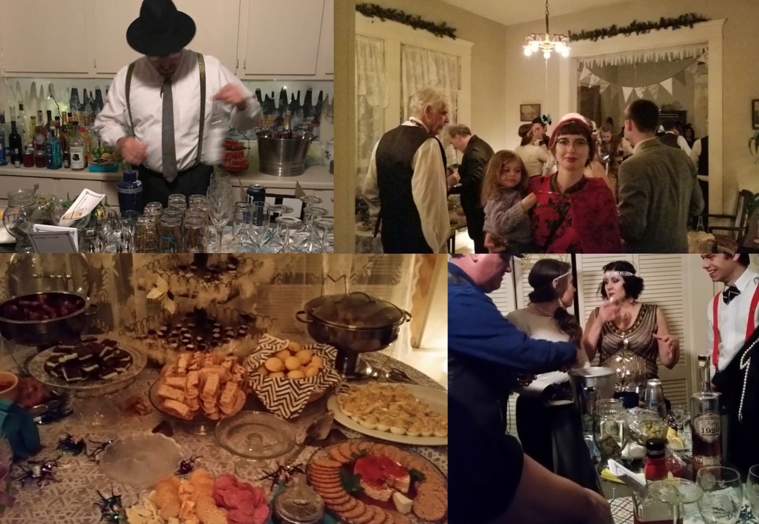 1920s New years Eve party 2018 backdrop collage food