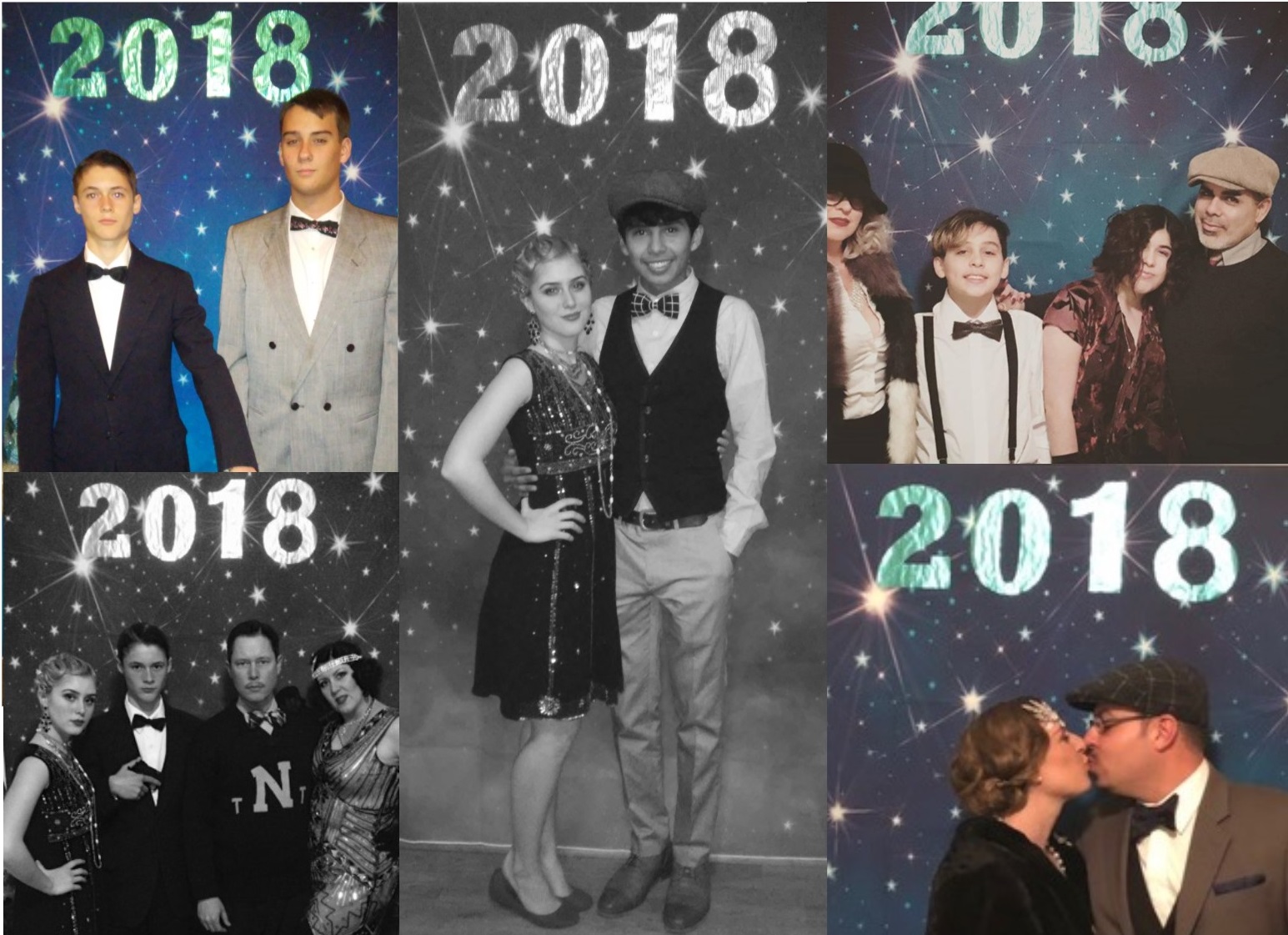 1920s New years Eve party 2018 backdrop collage