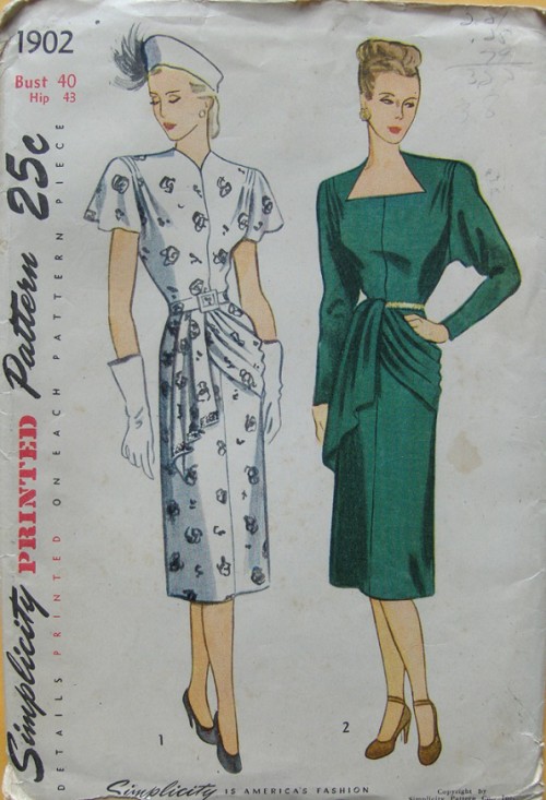 1940 Draped Dress Pattern
