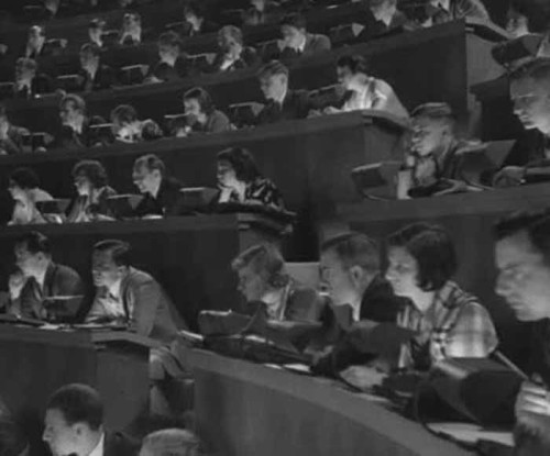 40s 50s college class writing