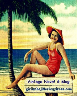 Vintage 40s Girl in Swimsuit and hat