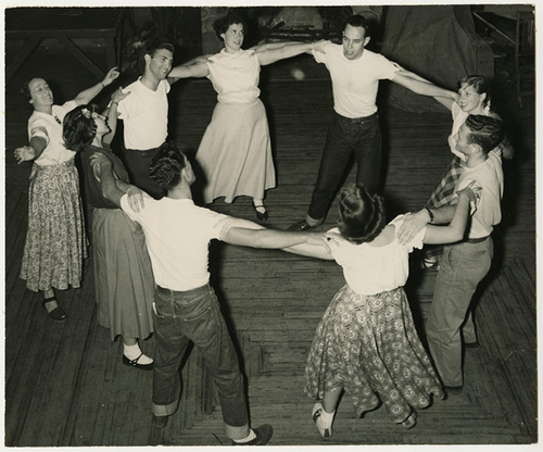1950s dance circle music listening
