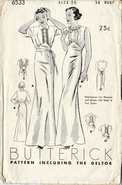 1930s vintage sewing pattern gathered neckline