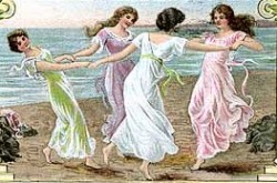 Viantge Victorian women dancing in circle