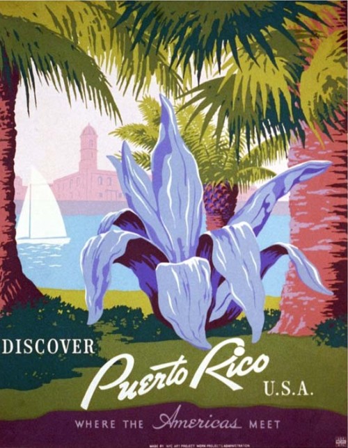 Puerto Rico label vintage decor