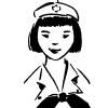 asian girl scout clip art vintage 1950s