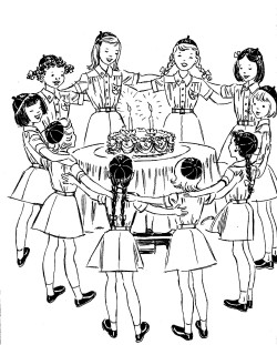 Vintage Girl Scout Celebration clip art