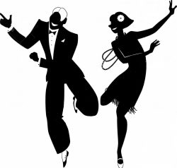 1920s charleston couple dance silhouette