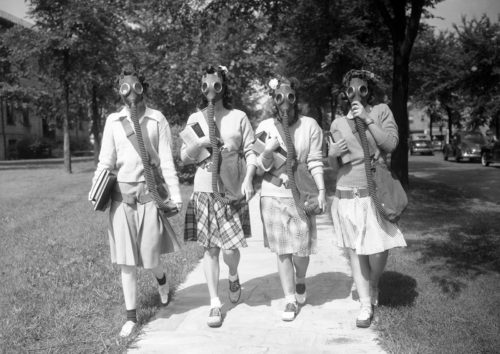 COVID19 quarantine 1940s gas masks 