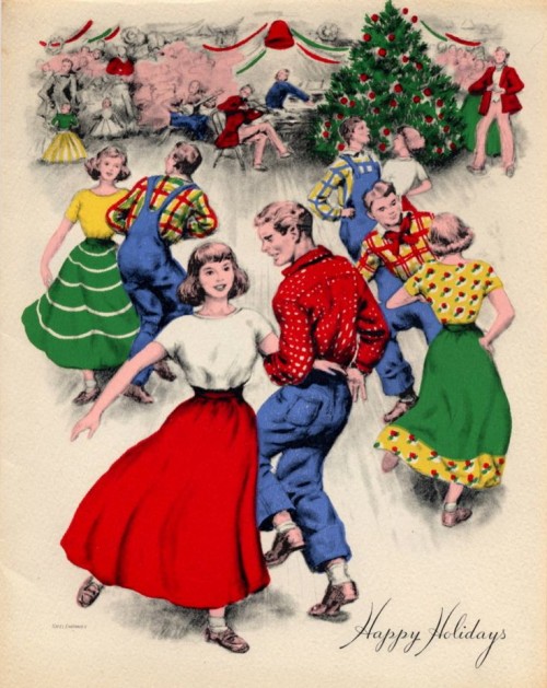 40s 50s vintage christmas dancing
